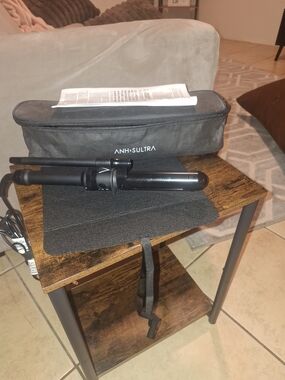 Black 1.25-inch Professional Curling Iron with Travel Pouch